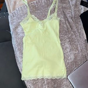 Vintage Abercrombie & Fitch Lace Trim Lime Tank